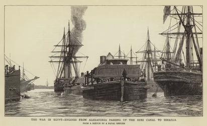 La Guerra en Egipto, Motores de Alejandría pasando por el Canal de Suez hacia Ismailia
